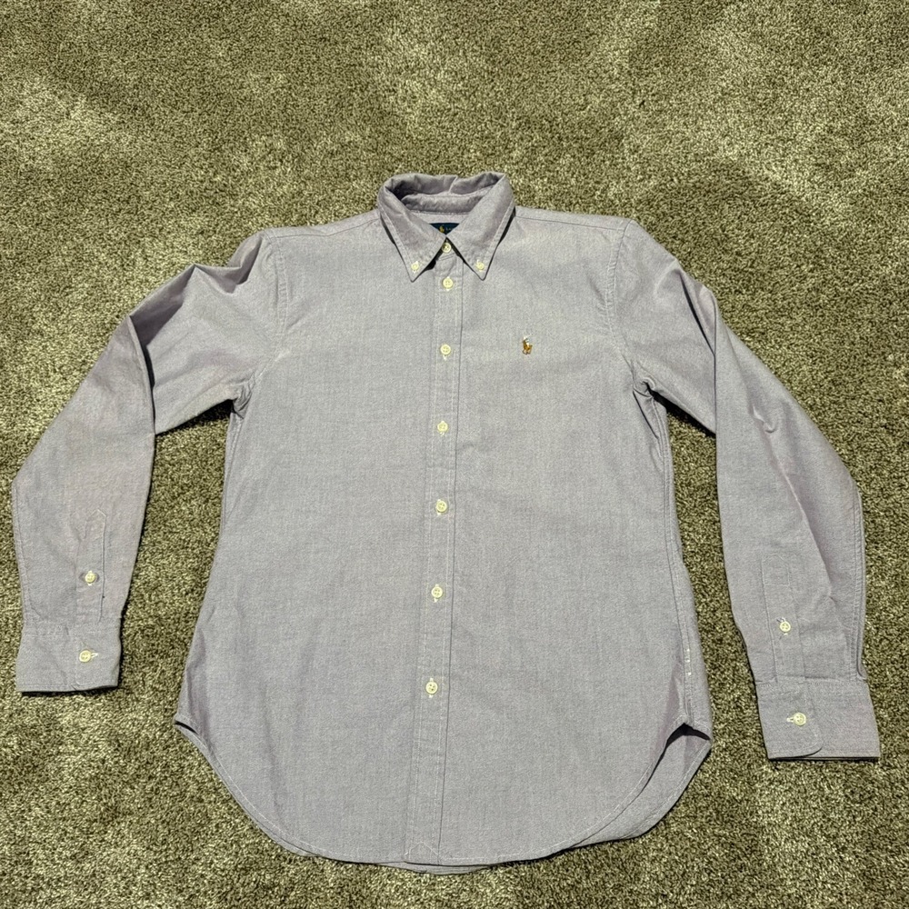 Ralph Lauren Button Down Men's Shirt Size Small  100% Cotton Purple Horse Polo